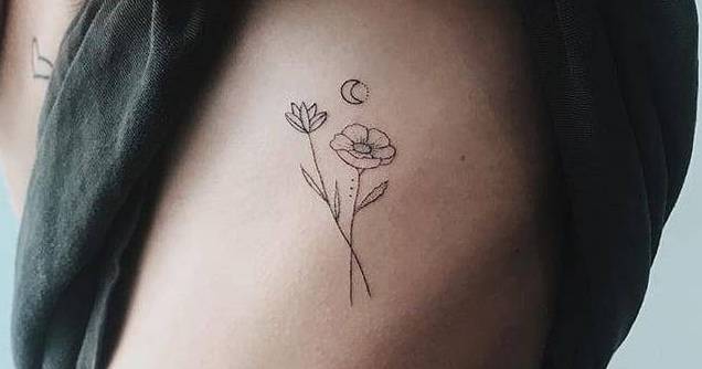 stick and poke tattoo flowers